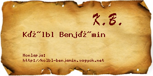 Kölbl Benjámin névjegykártya
