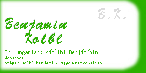 benjamin kolbl business card